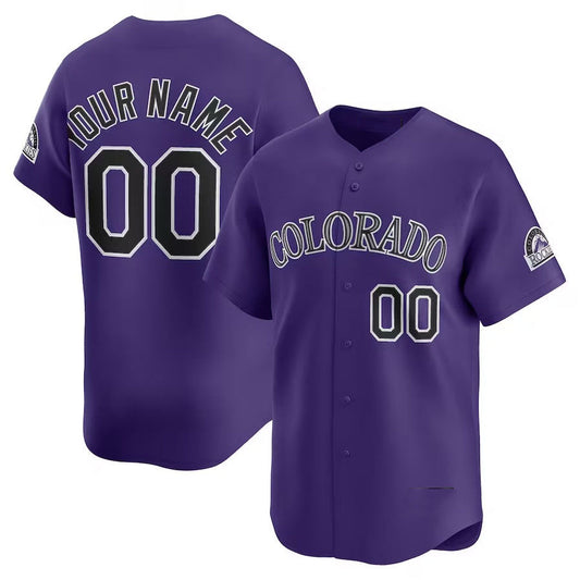 Custom Colorado Rockies Alternate Limited Jersey - Purple Baseball Jerseys