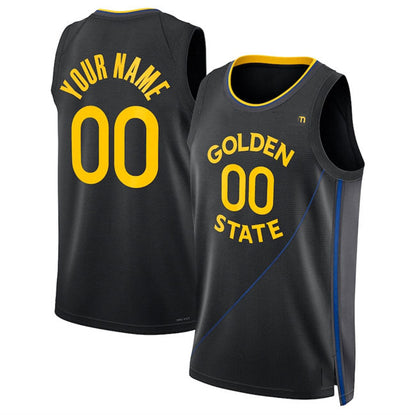 Custom G.State Warriors Active Player Black 2024-25 Statement Edition Stitched Basketball Jersey