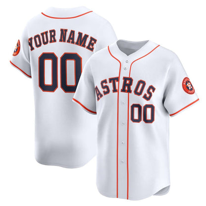 Custom Houston Astros Home Limited Jersey - White Stitched Baseball Jersey