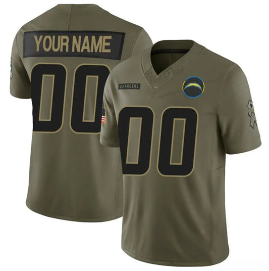 Custom LA.Chargers Active Player Olive 2025 F.U.S.E. Salute to Service Limited Stitched Football Jersey