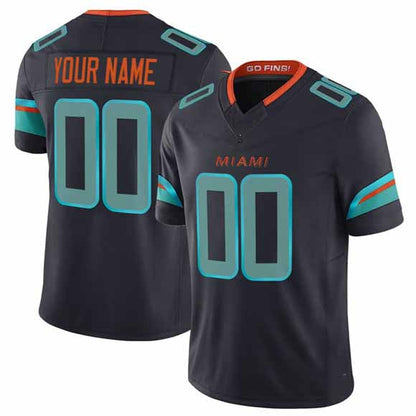 Custom M.Dolphins Active Player Black 2025 F.U.S.E. Rivalries Vapor Limited Football Stitched Jersey-Nery