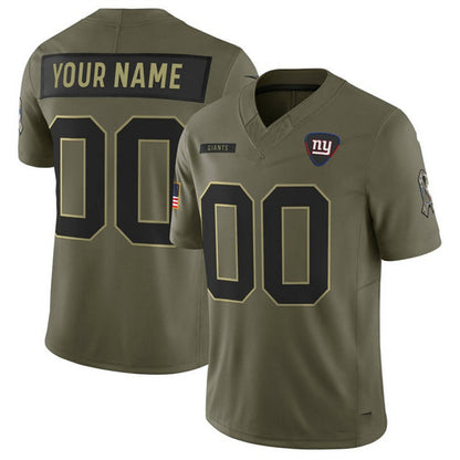 Custom NY.Giants Active Player Olive 2025 F.U.S.E. Salute to Service Limited Football Stitched Jersey