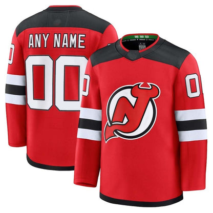 Custom NJ.Devils Fanatics Home Premium Jersey - Red Stitched American Hockey Jerseys CROVYIE