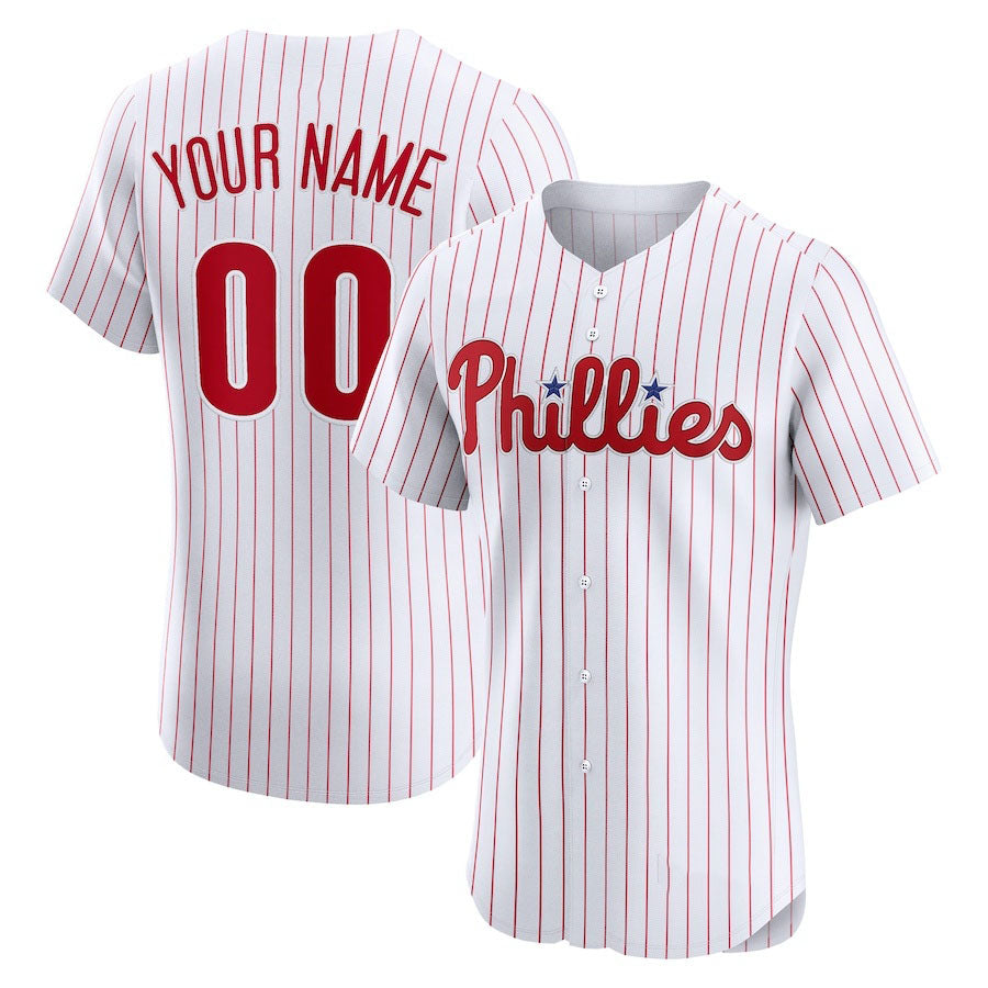Custom Philadelphia Phillies Home Elite Jersey ¨C White Stitched Baseball Jersey