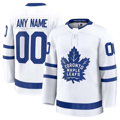 Custom T.Maple Leafs Fanatics Away Premium Jersey - White Stitched American Hockey Jerseys CROVYIE