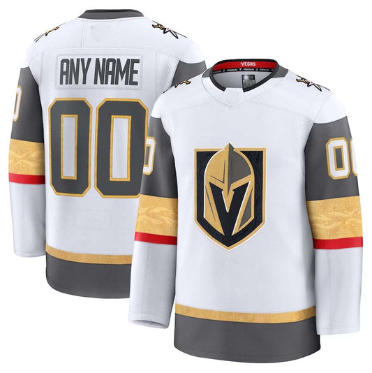 Custom V.Golden Knights Fanatics Away Premium Jersey - White Stitched American Hockey Jerseys CROVYIE