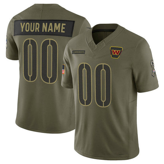 Custom W.Commanders Active Player Olive 2025 Salute to Service Limited Football Stitched Jersey