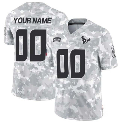 Custom H.Texans Active Player 2024 F.U.S.E Arctic Camo Salute To Service Limited Stitched Football Jersey
