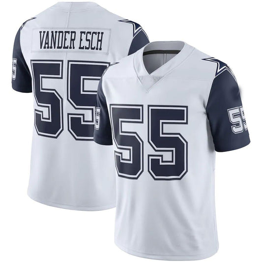 D.Cowboys #55 Leighton Vander Esch White Color Rush Vapor Limited Jersey Limited Jersey Stitched American Football Jerseys