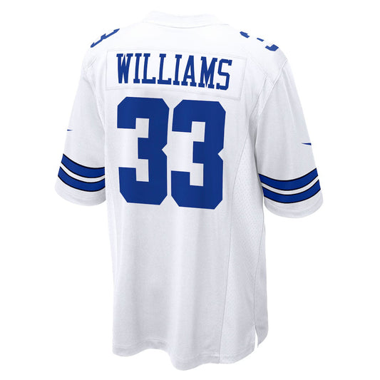 D.Cowboys #33 Javonte Williams White Game American Football Jersey
