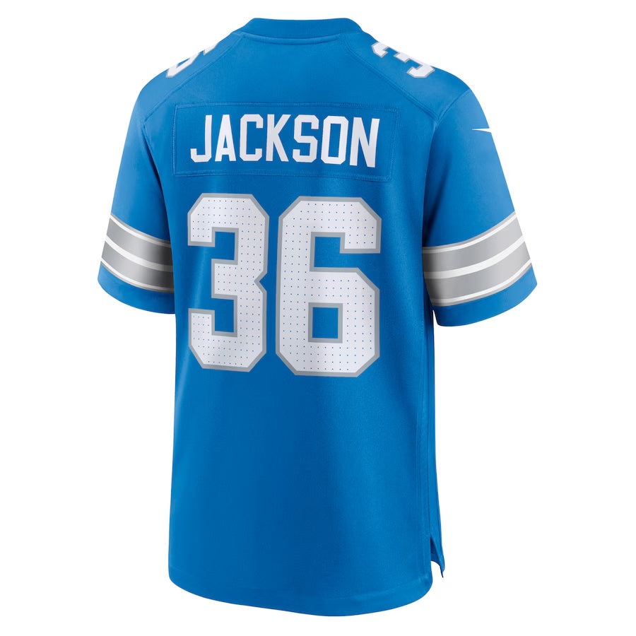 D.Lions #36 Deon Jackson Blue Team Game American Football Jersey