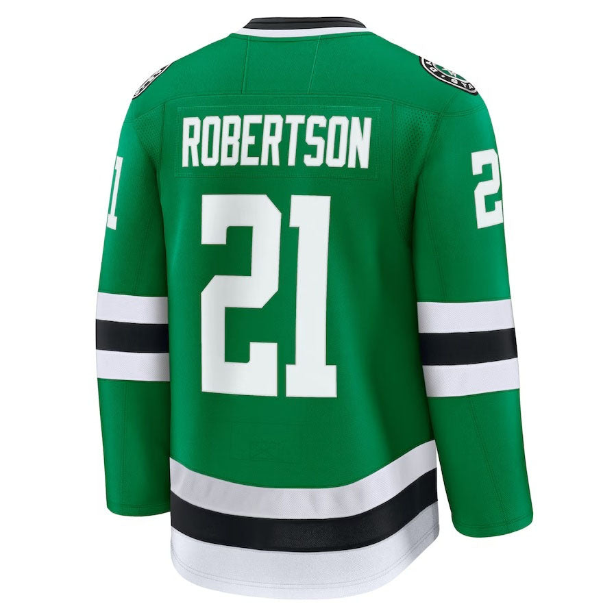 D.Stars #21 Jason Robertson Fanatics Home Premium Jersey - Kelly Green Stitched American Hockey Jerseys CROVYIE