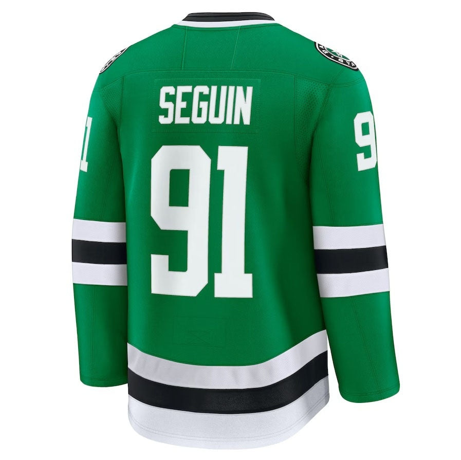 D.Stars #91 Tyler Seguin Fanatics Home Premium Jersey - Kelly Green Stitched American Hockey Jerseys CROVYIE