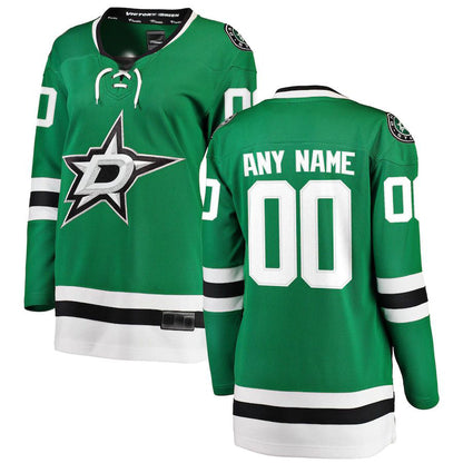 Custom D.Stars Fanatics Branded Home Breakaway Jersey Green Stitched American Hockey Jerseys CROVYIE