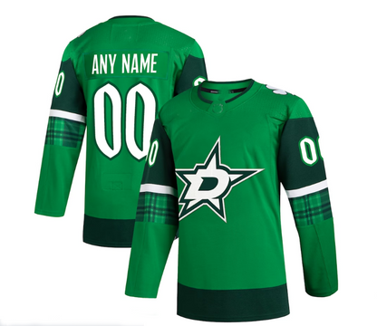 Custom D.Stars 2023 St. Patrick's Day Primegreen Authentic Jersey - Kelly Green Stitched American Hockey Jerseys CROVYIE
