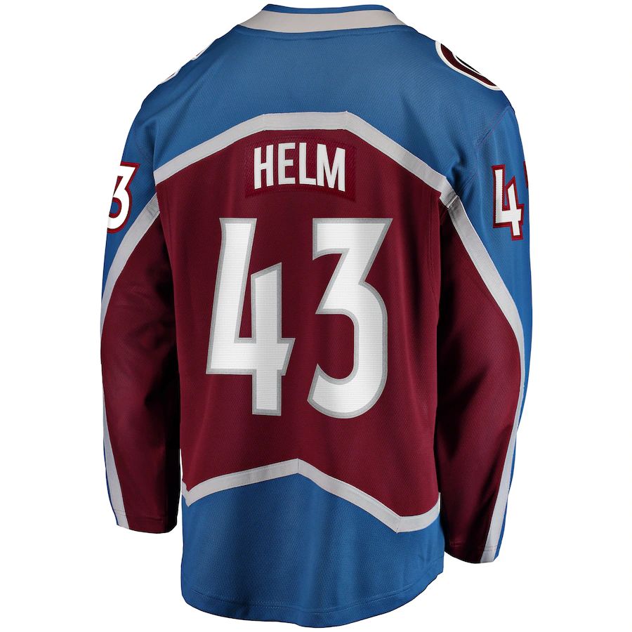 C.Avalanche #43 Darren Helm Fanatics Branded Home Breakaway Player Jersey Burgundy Stitched American Hockey Jerseys CROVYIE