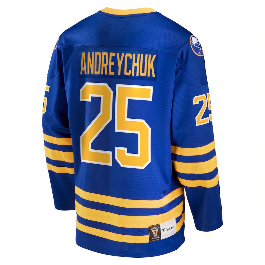 B.Sabres #25 Dave Andreychuk Fanatics Branded Breakaway Retired Player Jersey Royal Stitched American Hockey Jerseys CROVYIE
