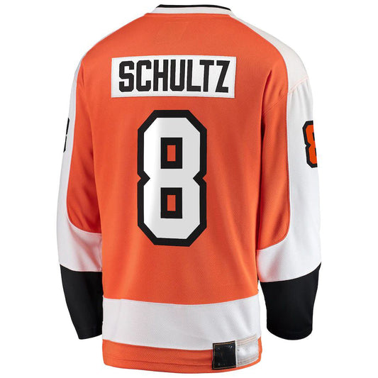 P.Flyers #8 Dave Schultz Fanatics Branded Premier Breakaway Retired Player Jersey Orange Stitched American Hockey Jerseys CROVYIE
