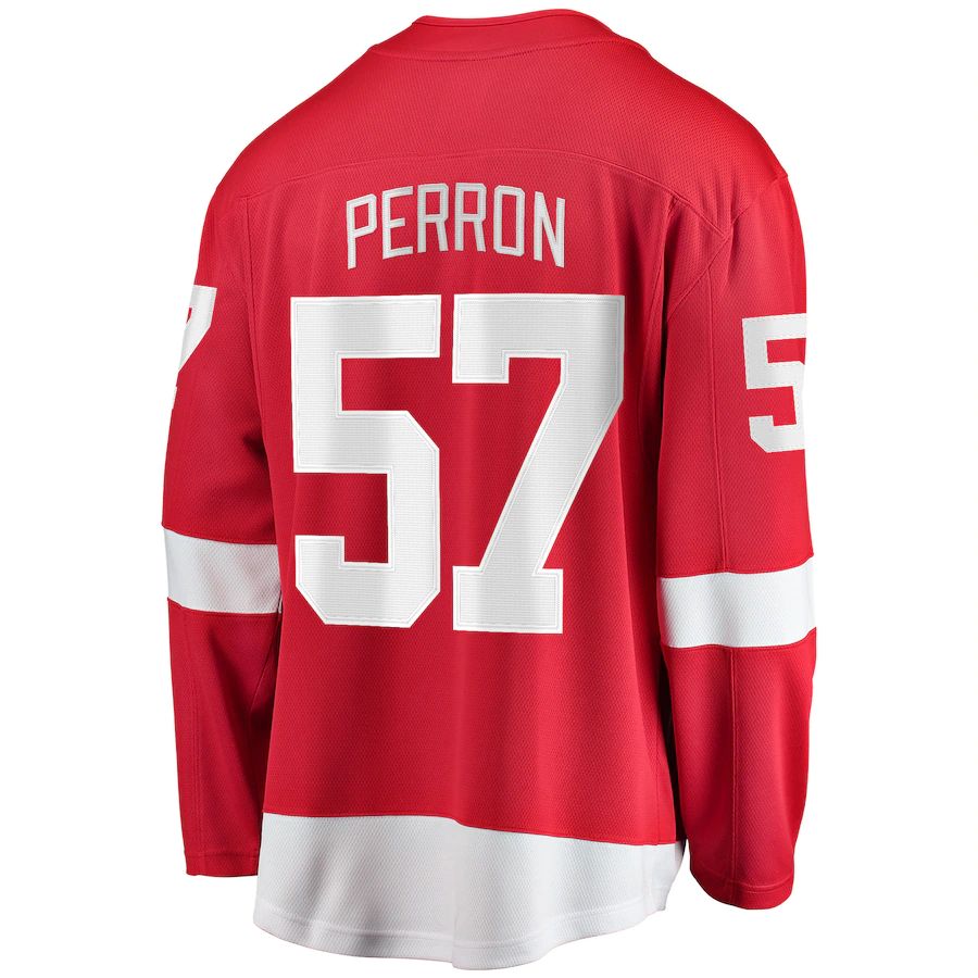 D.Red Wings #57 David Perron Fanatics Branded Home Breakaway Player Jersey Red Stitched American Hockey Jerseys CROVYIE