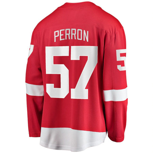 D.Red Wings #57 David Perron Fanatics Branded Home Breakaway Player Jersey Red Stitched American Hockey Jerseys CROVYIE