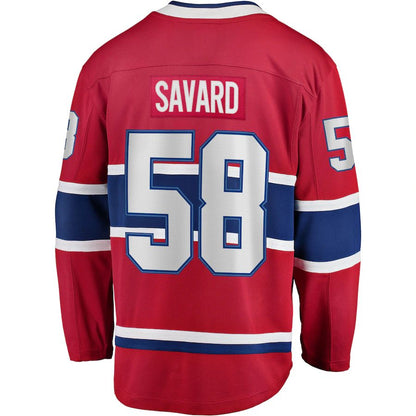M.Canadiens #58 David Savard Fanatics Branded Home Breakaway Player Jersey Red Stitched American Hockey Jerseys CROVYIE