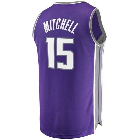S.Kings #15 Davion Mitchell Fanatics Branded Draft First Round Pick Fast Break Replica Jersey Purple Icon Edition Stitched American Basketball Jersey