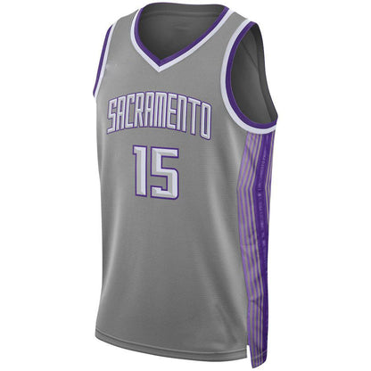 S.Kings #15 Davion Mitchell Unisex  Swingman Jersey  City Edition  Anthracite Stitched American Basketball Jersey