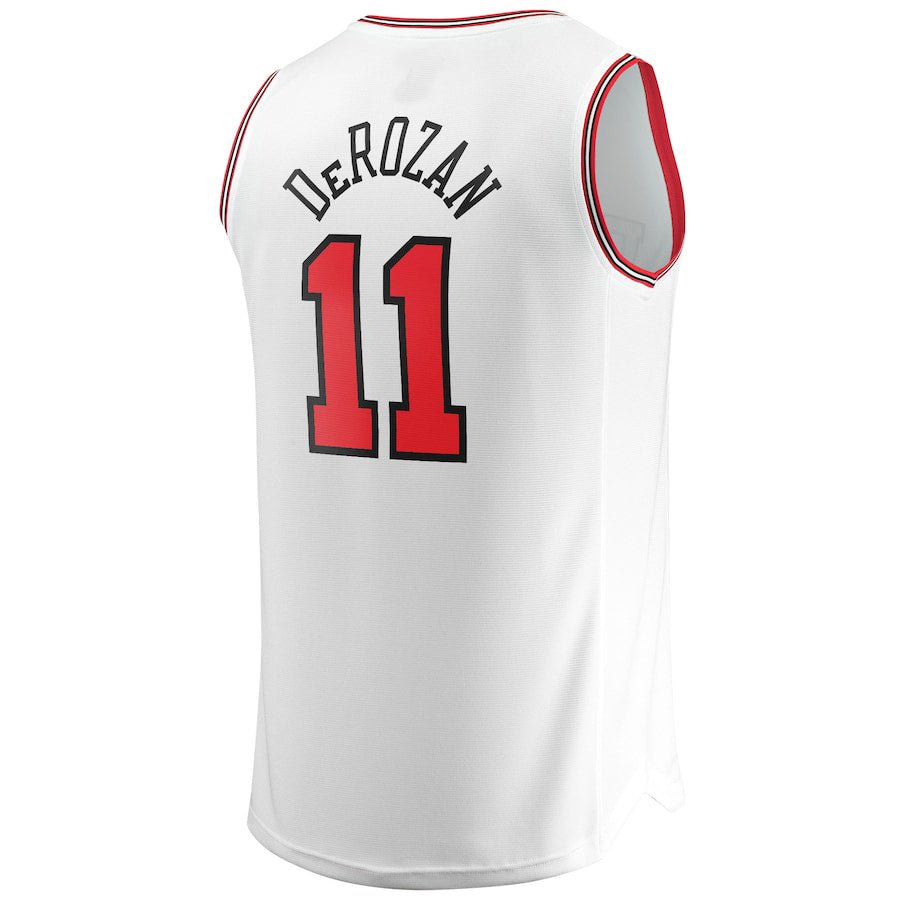 C.Bulls #11 DeMar DeRozan Fanatics Branded 2021-22 Fast Break Jersey White Association Edition Stitched American Basketball Jersey