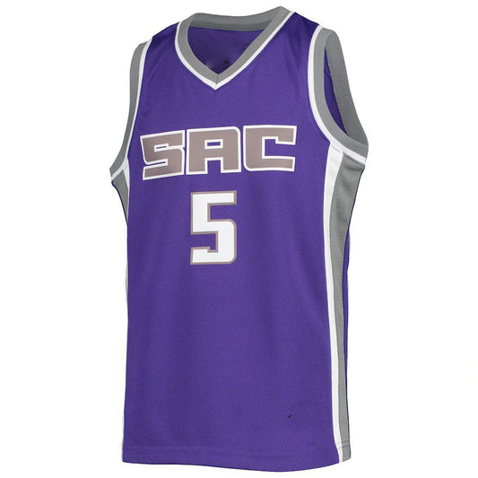 S.Kings #5 De'Aaron Fox  Diamond Swingman Jersey Icon Edition Purple Stitched American Basketball Jersey