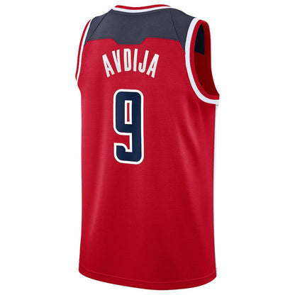 W.Wizards #9 Deni Avdija Swingman Jersey Red Icon Edition Stitched American Basketball Jersey