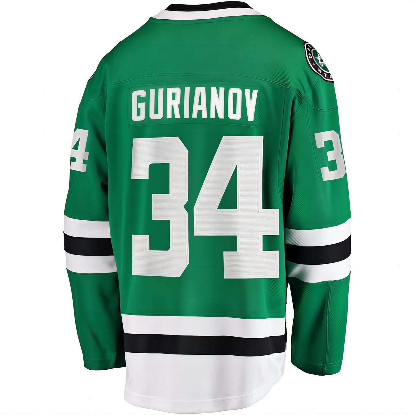 D.Stars #34 Denis Gurianov Fanatics Branded Breakaway Player Jersey Kelly Green Stitched American Hockey Jerseys CROVYIE