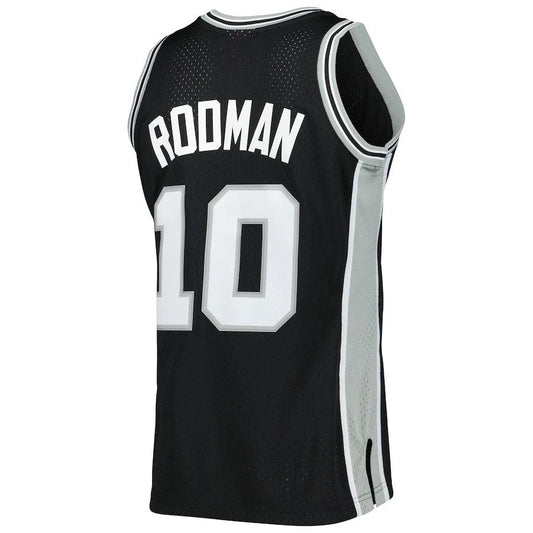 S.Antonio Spurs #10 Dennis Rodman Mitchell & Ness 1993-94 Hardwood Classics Swingman Jersey Black Stitched American Basketball Jersey