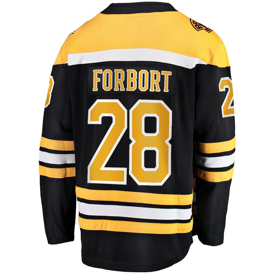 B.Bruins #28 Derek Forbort Fanatics Branded Home Breakaway Player Jersey Black Stitched American Hockey Jerseys CROVYIE