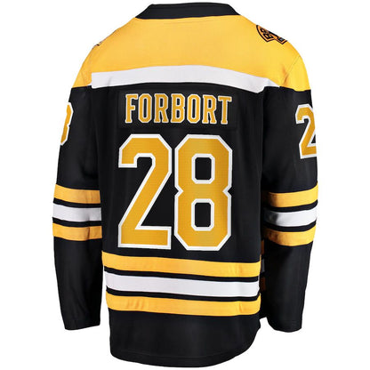 B.Bruins #28 Derek Forbort Fanatics Branded Home Breakaway Player Jersey Black Stitched American Hockey Jerseys CROVYIE