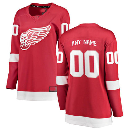 Custom D.Red Wings Fanatics Branded Home Breakaway Jersey Red Stitched American Hockey Jerseys CROVYIE