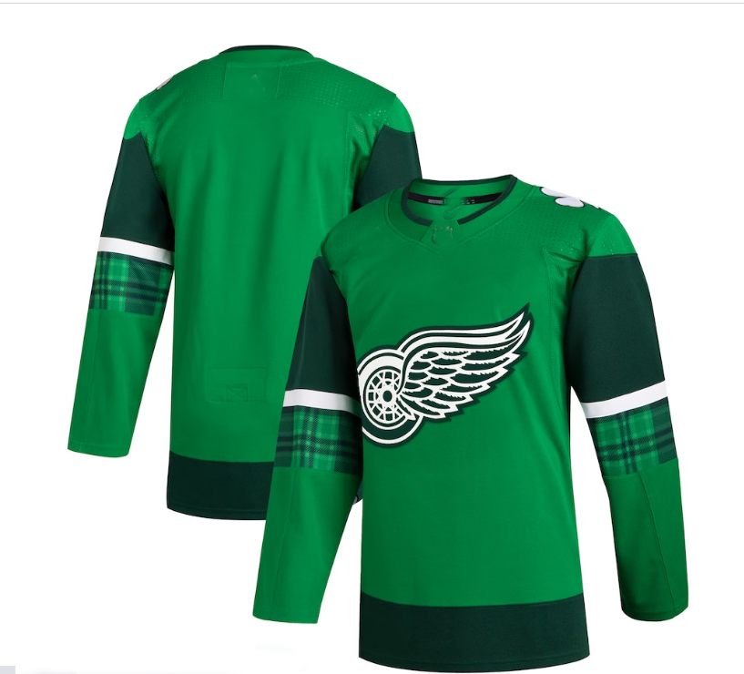 D.Red Wings 2023 St. Patrick's Day Primegreen Authentic Jersey - Kelly Green Stitched American Hockey Jerseys CROVYIE