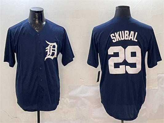 Detroit Tigers #29 Tarik Skubal Navy Cool Base Stitched Baseball Jersey