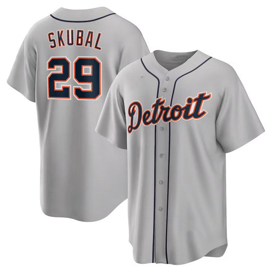 Detroit Tigers #29 Tarik Skubal Road Replica Jersey - Gray Stitched Baseball Jersey