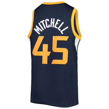 U.Jazz #45 Donovan Mitchell 202122 Diamond Swingman Jersey Icon Edition Navy Stitched American Basketball Jersey
