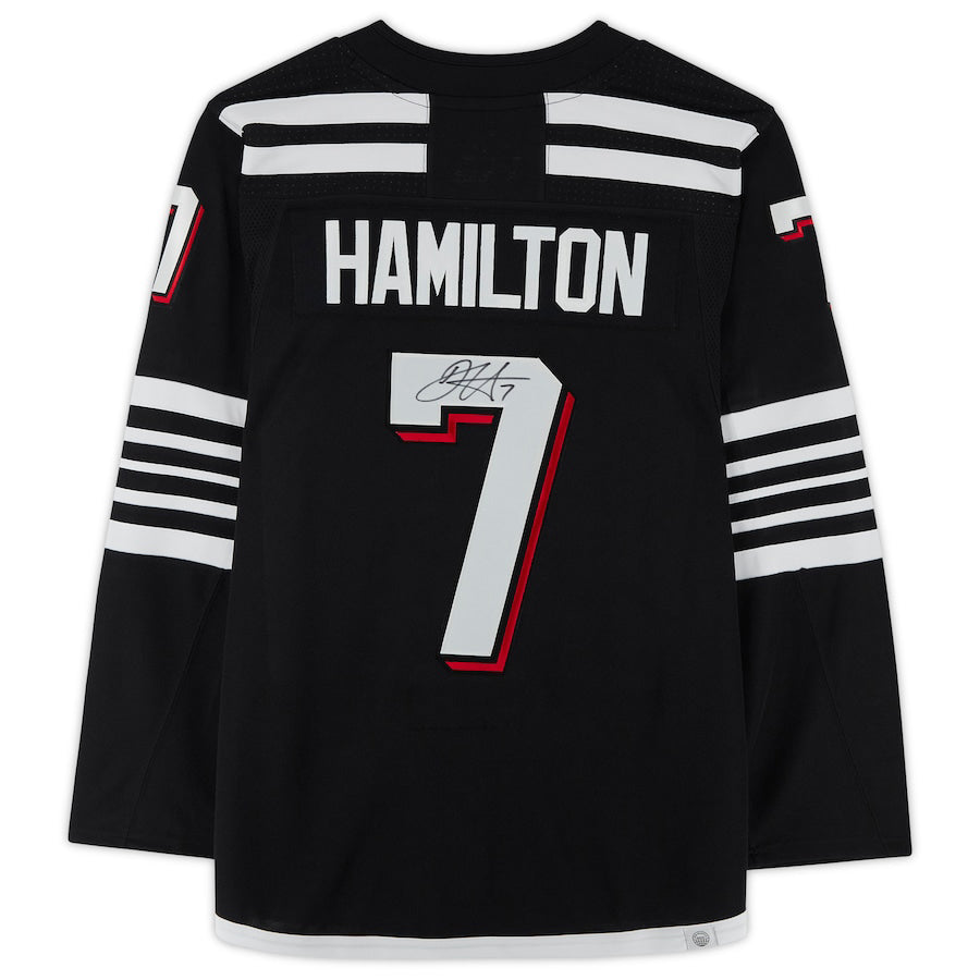 NJ.Devils #7 Dougie Hamilton Fanatics Authentic Autographed Black Stitched American Hockey Jerseys CROVYIE