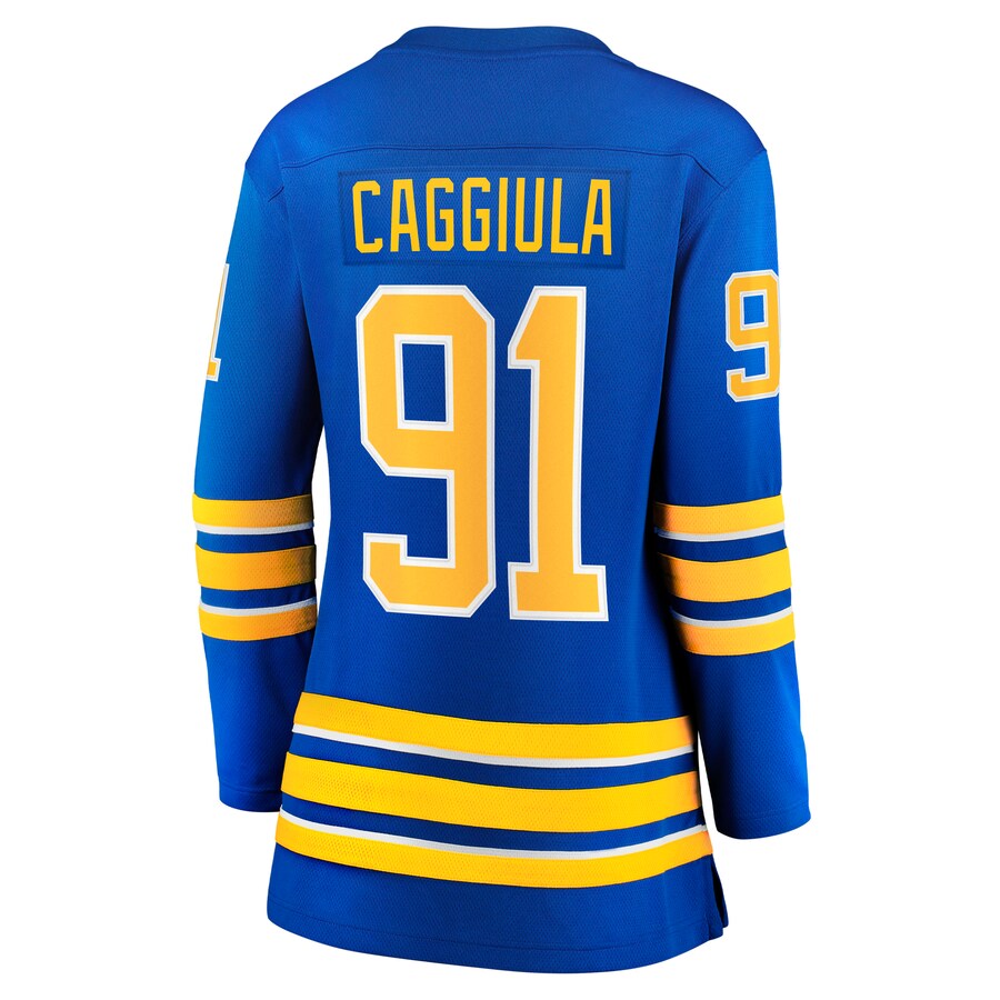 B.Sabres #91 Drake Caggiula Fanatics Branded Home Breakaway Player Jersey Royal Stitched American Hockey Jerseys CROVYIE