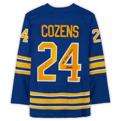 B.Sabres #24 Dylan Cozens Fanatics Authentic Autographed Royal Adidas Authentic Jersey with  Debut 1-14-21 Inscription Stitched American Hockey Jerseys CROVYIE