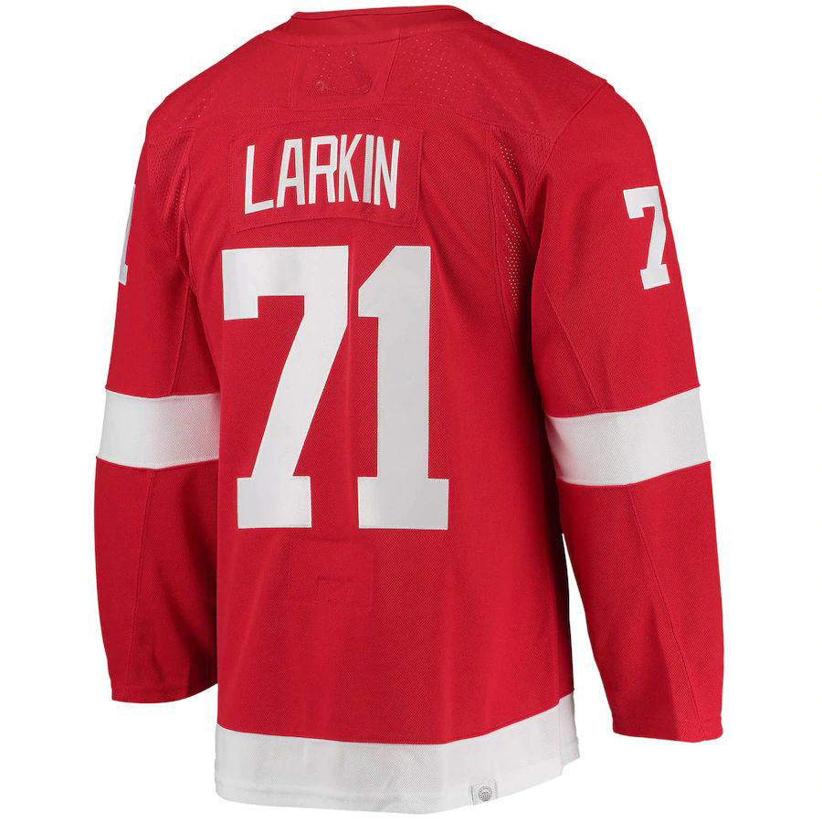 D.Red Wings #71 Dylan Larkin Home Captain Patch Primegreen Authentic Pro Player Jersey  Red Stitched American Hockey Jerseys CROVYIE