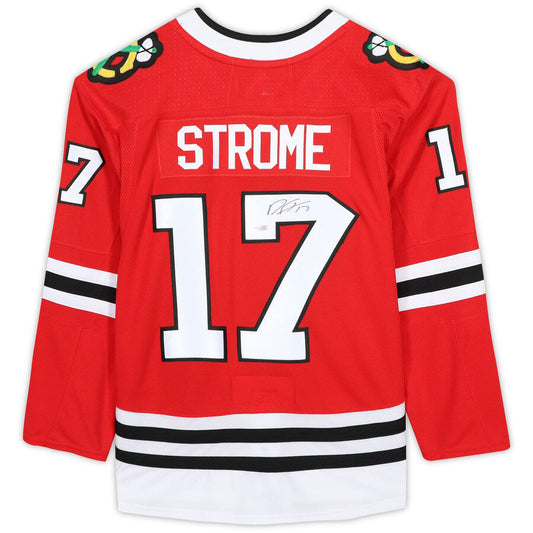 C.Blackhawks #17 Dylan Strome Fanatics Authentic Autographed Jersey Red Stitched American Hockey Jerseys CROVYIE