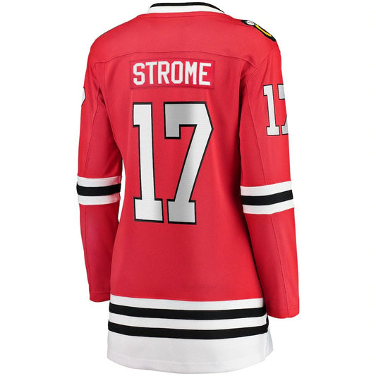 C.Blackhawks #17 Dylan Strome Fanatics Branded Home Breakaway Player Jersey Red Stitched American Hockey Jerseys CROVYIE