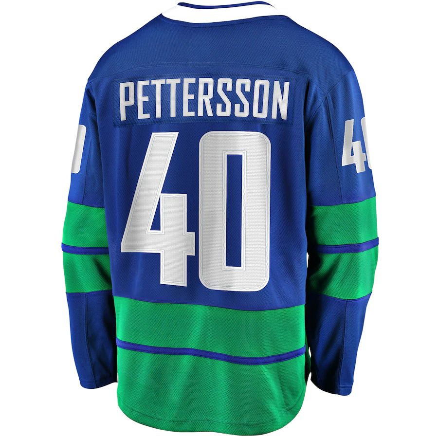 V.Canucks #40 Elias Pettersson Fanatics Branded 2019-20 Alternate Premier Breakaway Player Jersey Blue Stitched American Hockey Jerseys CROVYIE