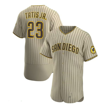 San Diego Padres #23 Fernando Tat¡§as Jr. Alternate Authentic Player Jersey - Tan Brown Baseball Jerseys