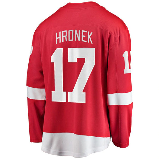 D.Red Wings #17 Filip Hronek  Fanatics Branded Home Breakaway Player Jersey Red Stitched American Hockey Jerseys CROVYIE