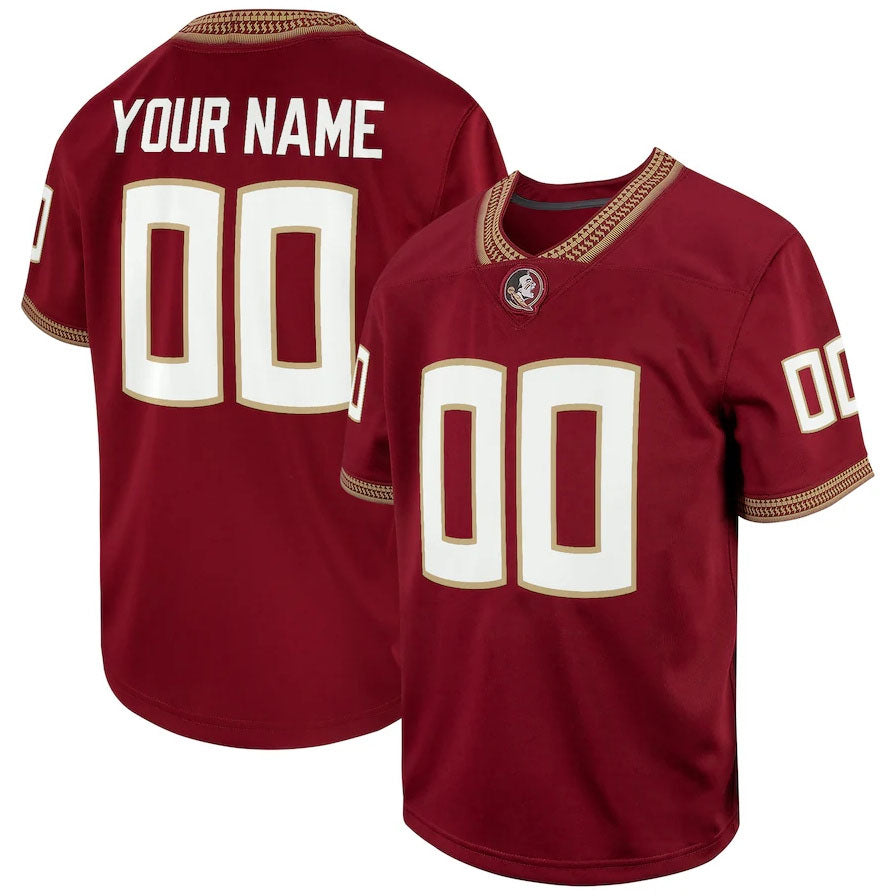Custom F.State Seminoles Replica Football Game Jersey ¡§C Garnet American College Jerseys