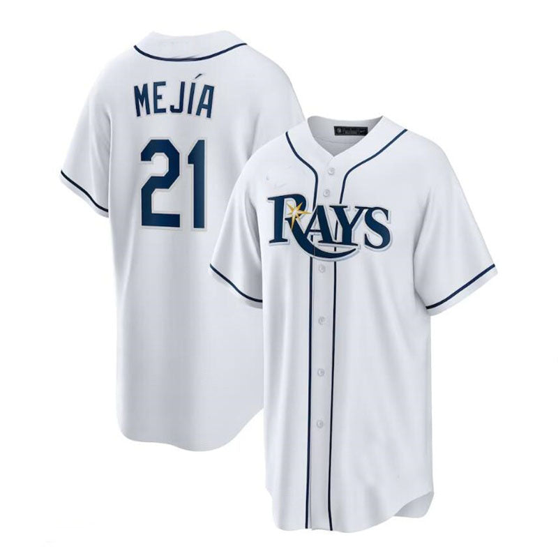Tampa Bay Rays #21 Francisco Mej¨ªa Home Replica Player Jersey - White Baseball Jerseys